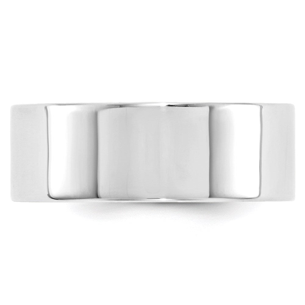 14k White Gold 8mm Standard Weight Flat Comfort Fit Wedding Band Size 9.5
