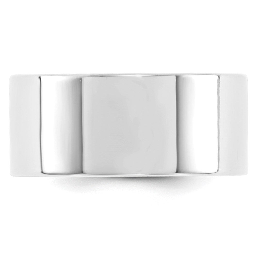 14k White Gold 10mm Standard Weight Flat Comfort Fit Wedding Band Size 11.5