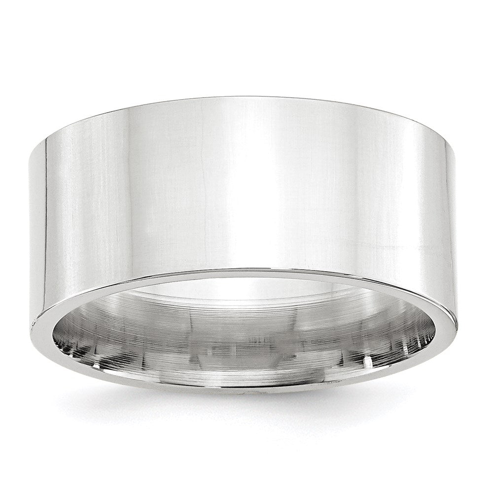Solid;Polished;14K White gold;Engravable;Comfort fit;Flat;Machined