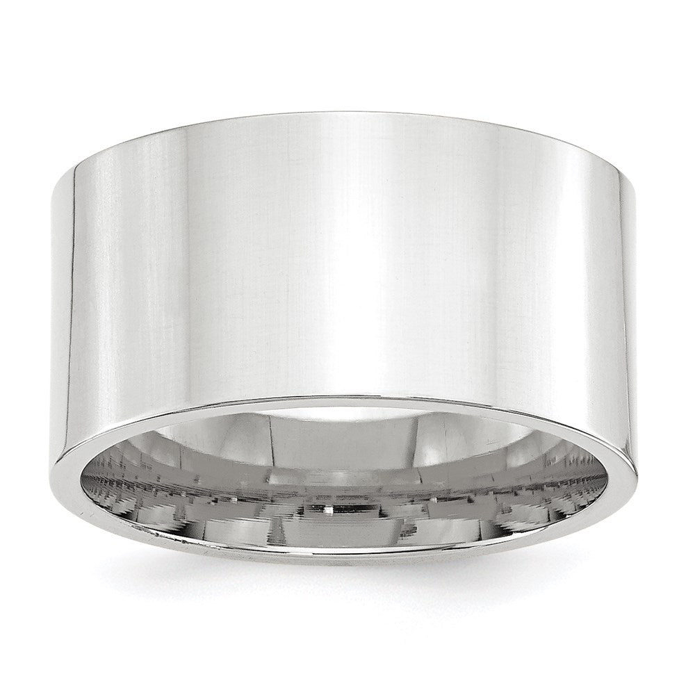 Solid;Polished;14K White gold;Engravable;Comfort fit;Flat;Machined
