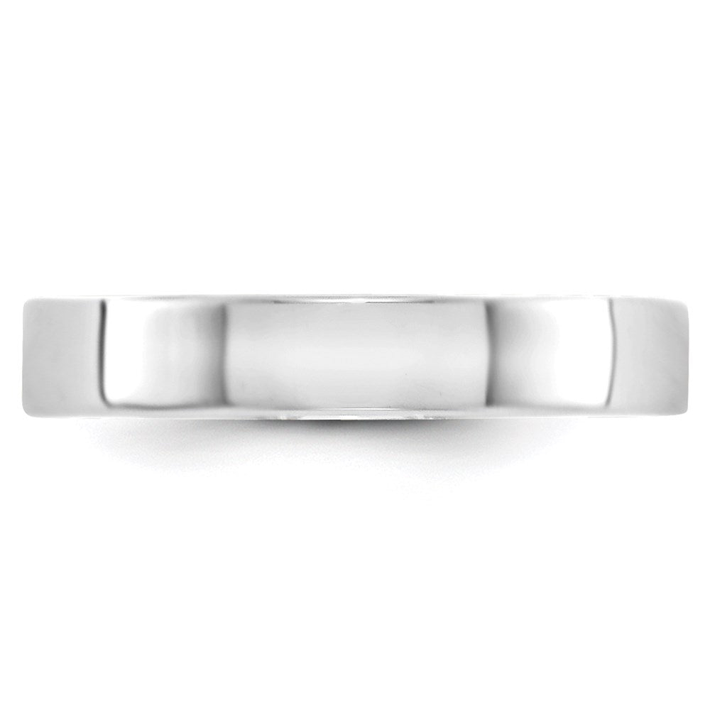 14k White Gold 4mm Lightweight Flat Wedding Band Size 4.5