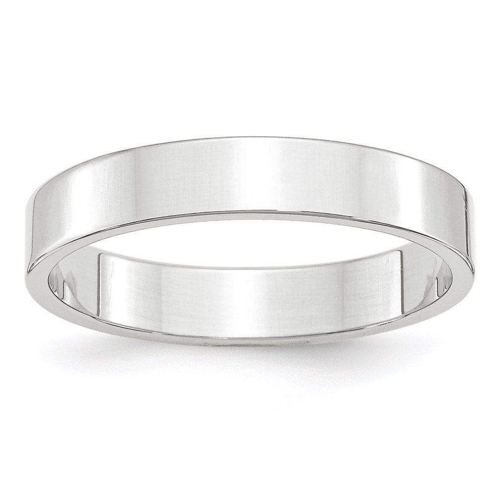 Solid;Polished;14K White gold;Engravable;Lightweight;Flat;Machined