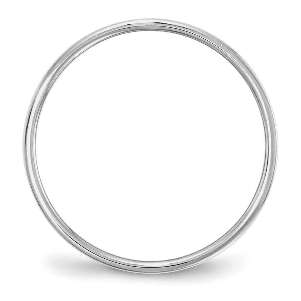 14k White Gold 5mm Lightweight Flat Wedding Band Size 7.5