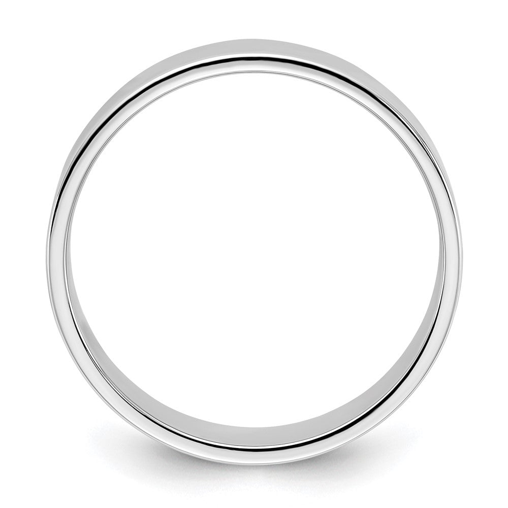 14k White Gold 6mm Lightweight Flat Wedding Band Size 13.5