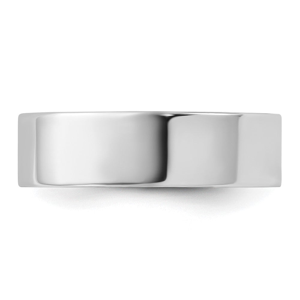 14k White Gold 6mm Lightweight Flat Wedding Band Size 5