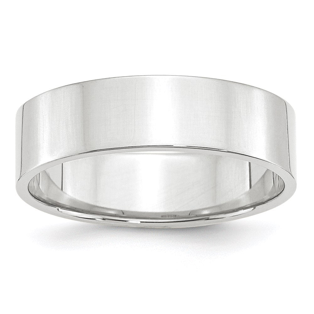Solid;Polished;14K White gold;Engravable;Lightweight;Flat;Machined