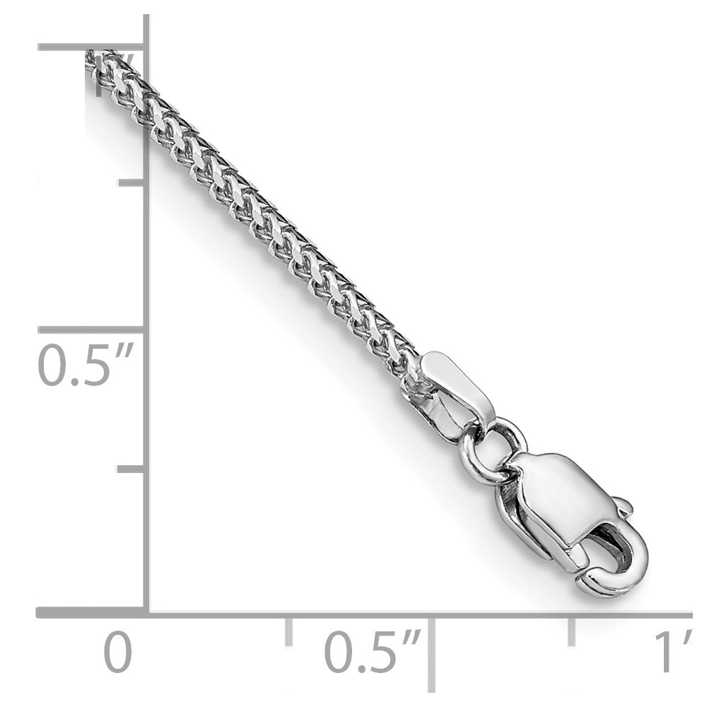 14K White Gold 7 inch 1mm Franco with Lobster Clasp Bracelet