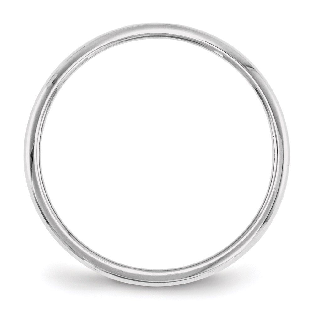 14k White Gold 2mm Half-Round Wedding Band Size 8