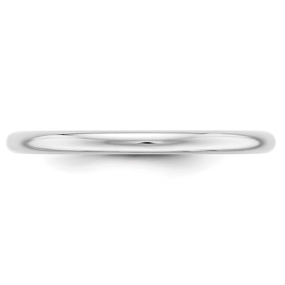 14k White Gold 2mm Half-Round Wedding Band Size 8.5
