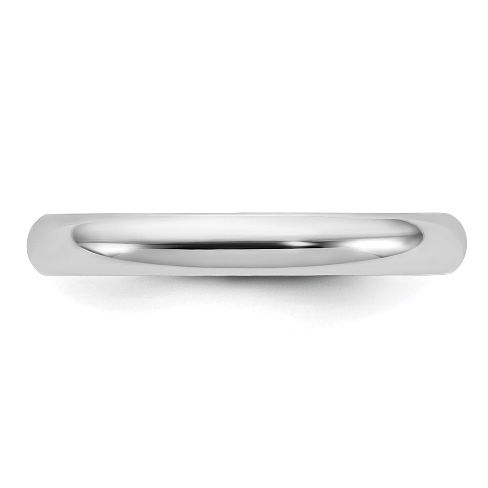 14k White Gold 3mm Half-Round Wedding Band Size 8