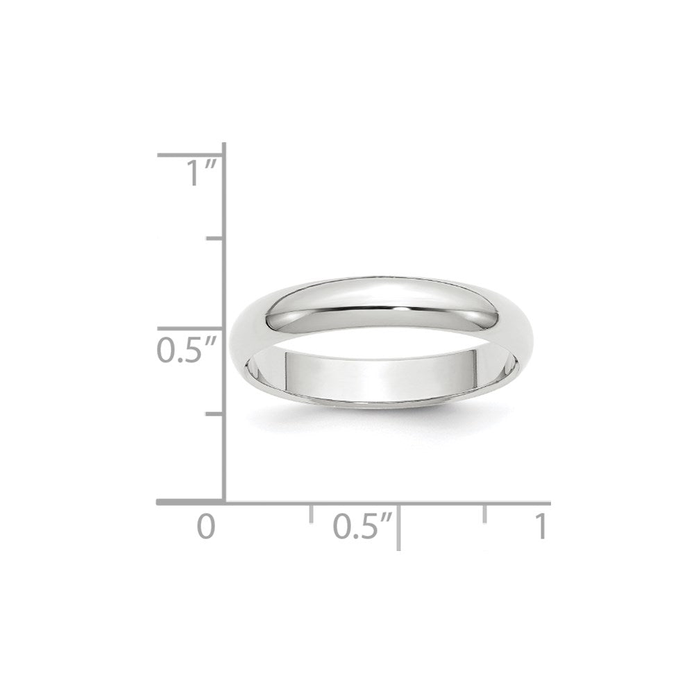 14k White Gold 4mm Half-Round Wedding Band Size 5.5