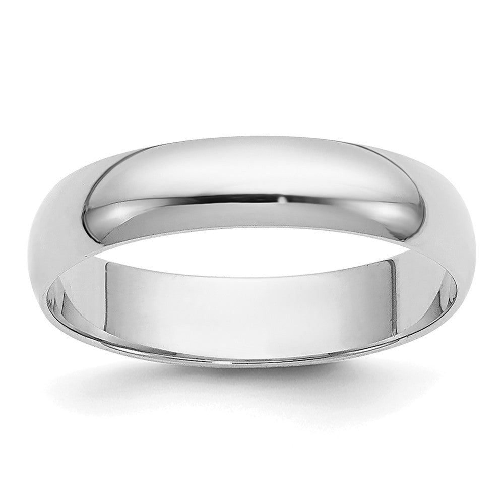 Solid;Polished;Engravable;10K White gold;Half Round;Machined