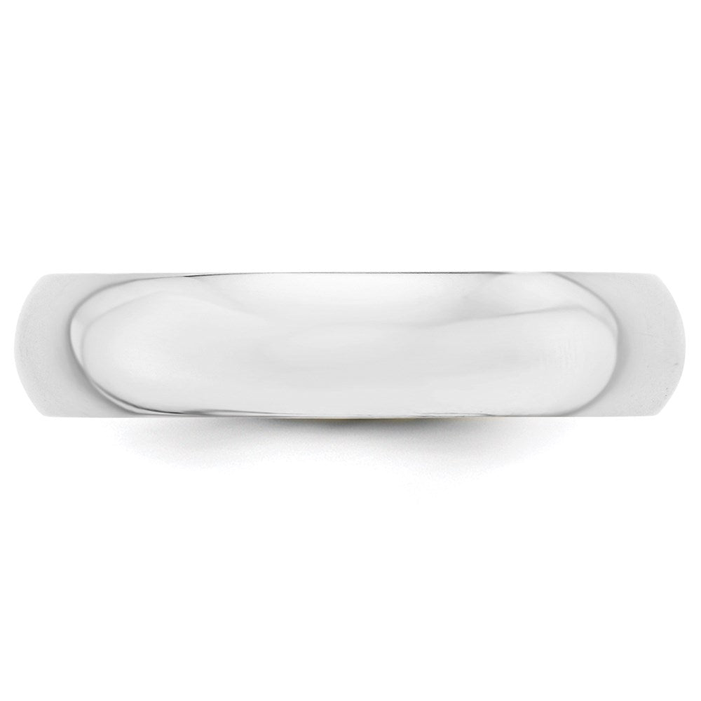 14k White Gold 5mm Half-Round Wedding Band Size 9