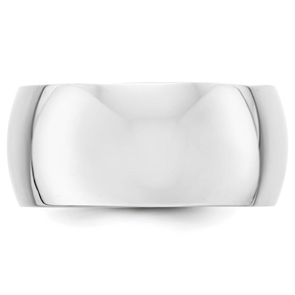 10k White Gold 10mm Half Round Wedding Band Size 12