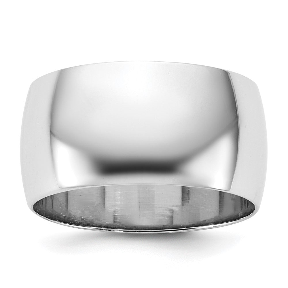 Solid;Polished;Engravable;10K White gold;Half Round;Machined