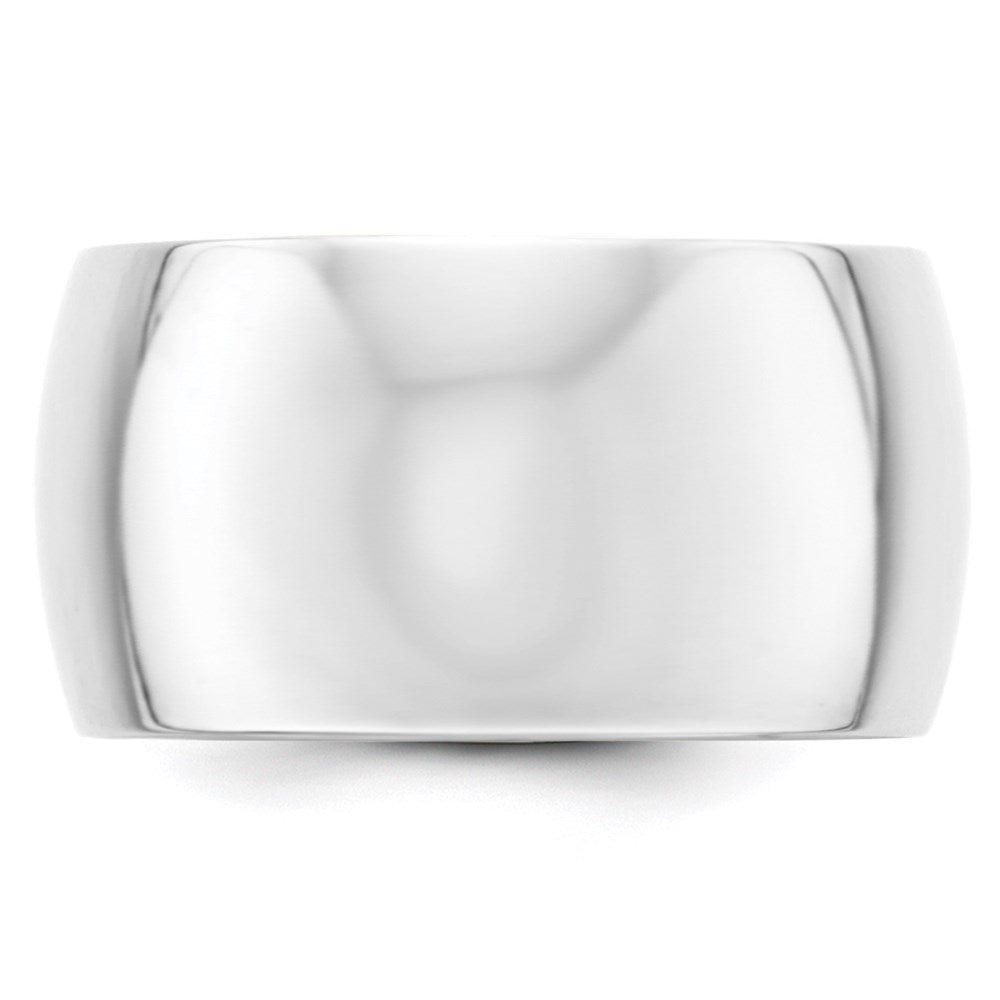 14k White Gold 12mm Half-Round Wedding Band Size 6