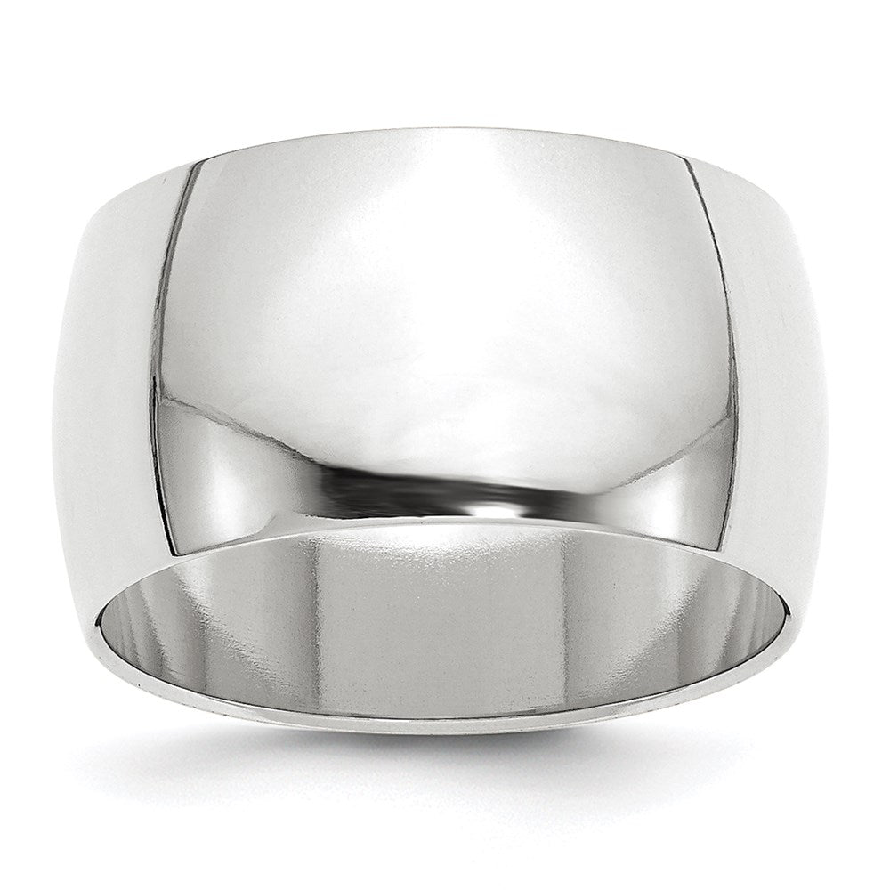 Solid;Polished;Engravable;10K White gold;Half Round;Machined