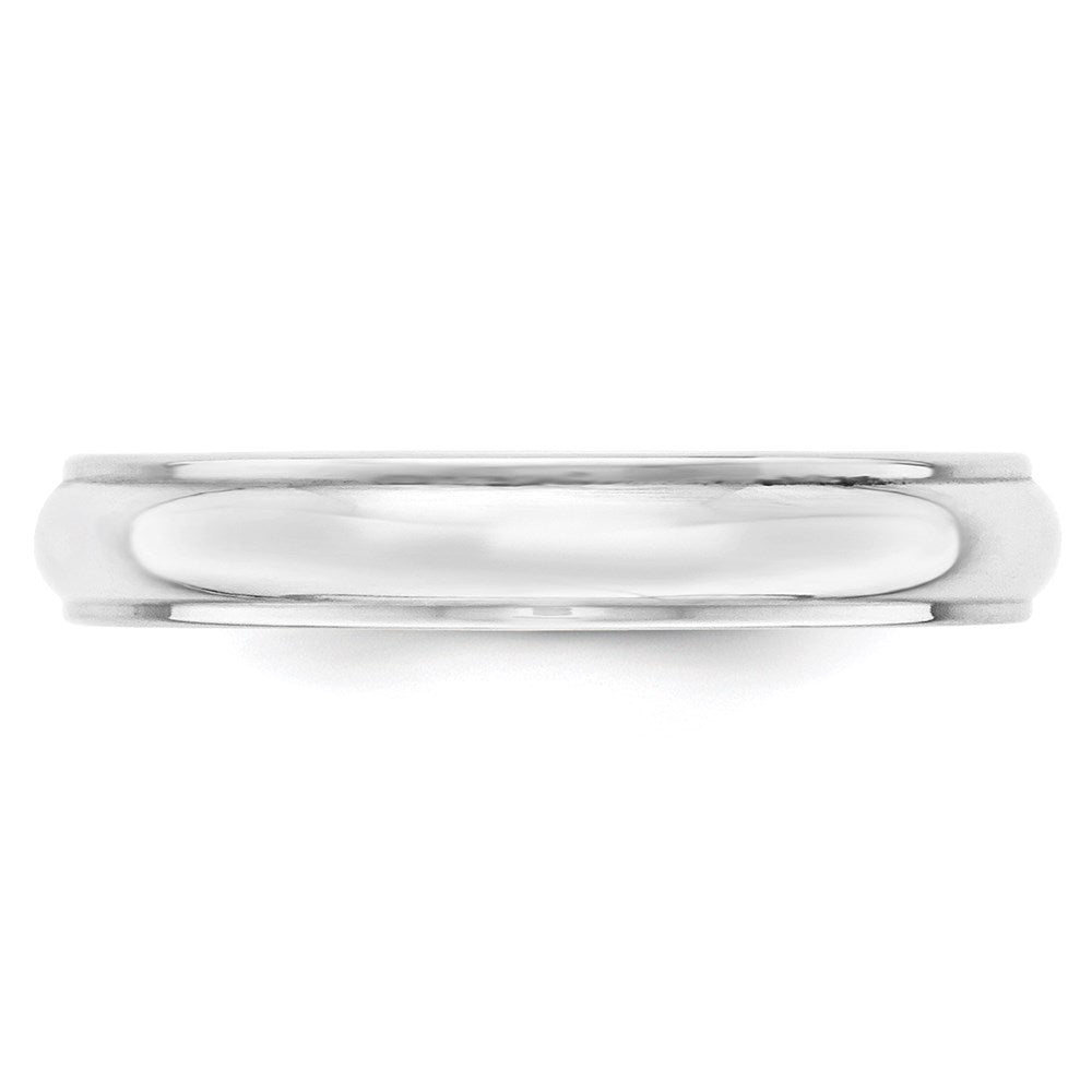 14k White Gold 4mm Half Round with Edge Wedding Band Size 7