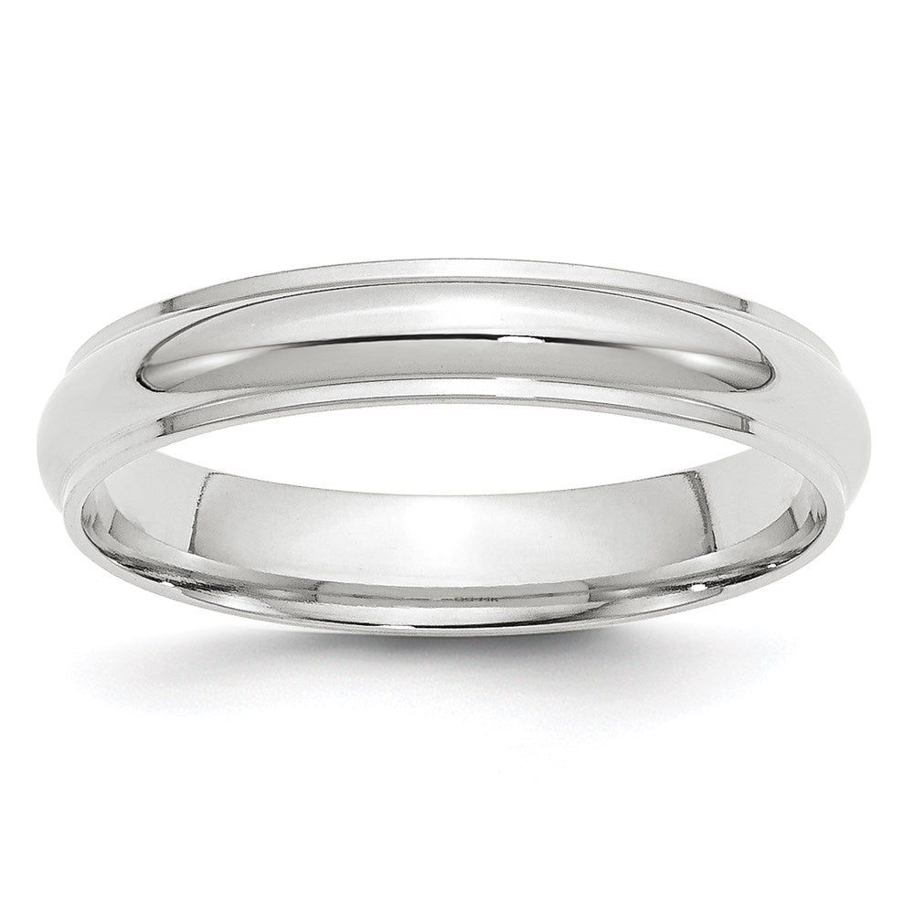 Solid;Polished;Engravable;10K White gold;Half Round;Machined