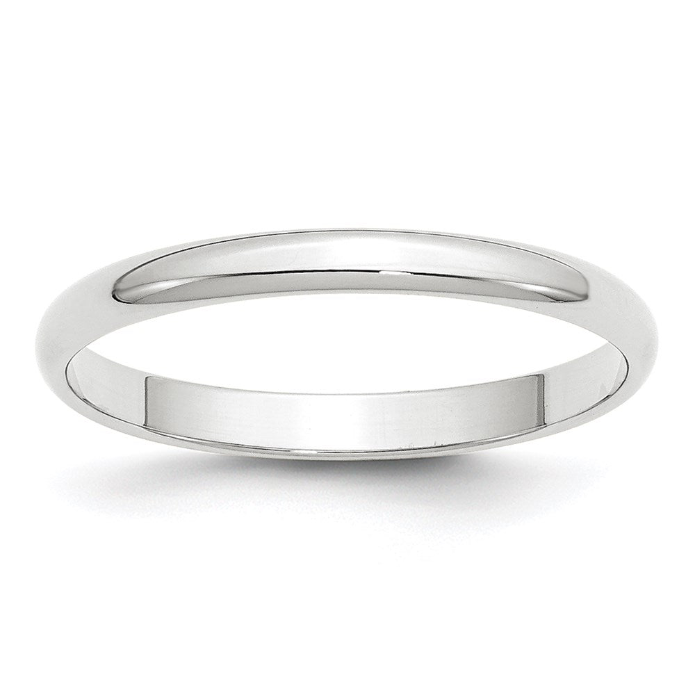 Solid;Polished;14K White gold;Engravable;Lightweight;Half Round;Machined
