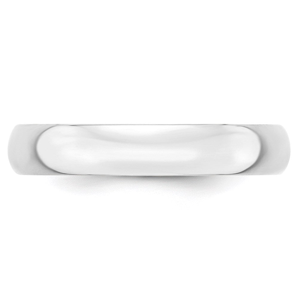 14k White Gold 4mm Lightweight Half Round Wedding Band Size 10
