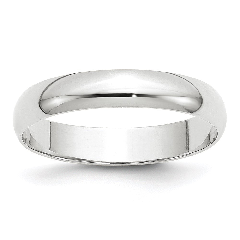 Solid;Polished;14K White gold;Engravable;Lightweight;Half Round;Machined