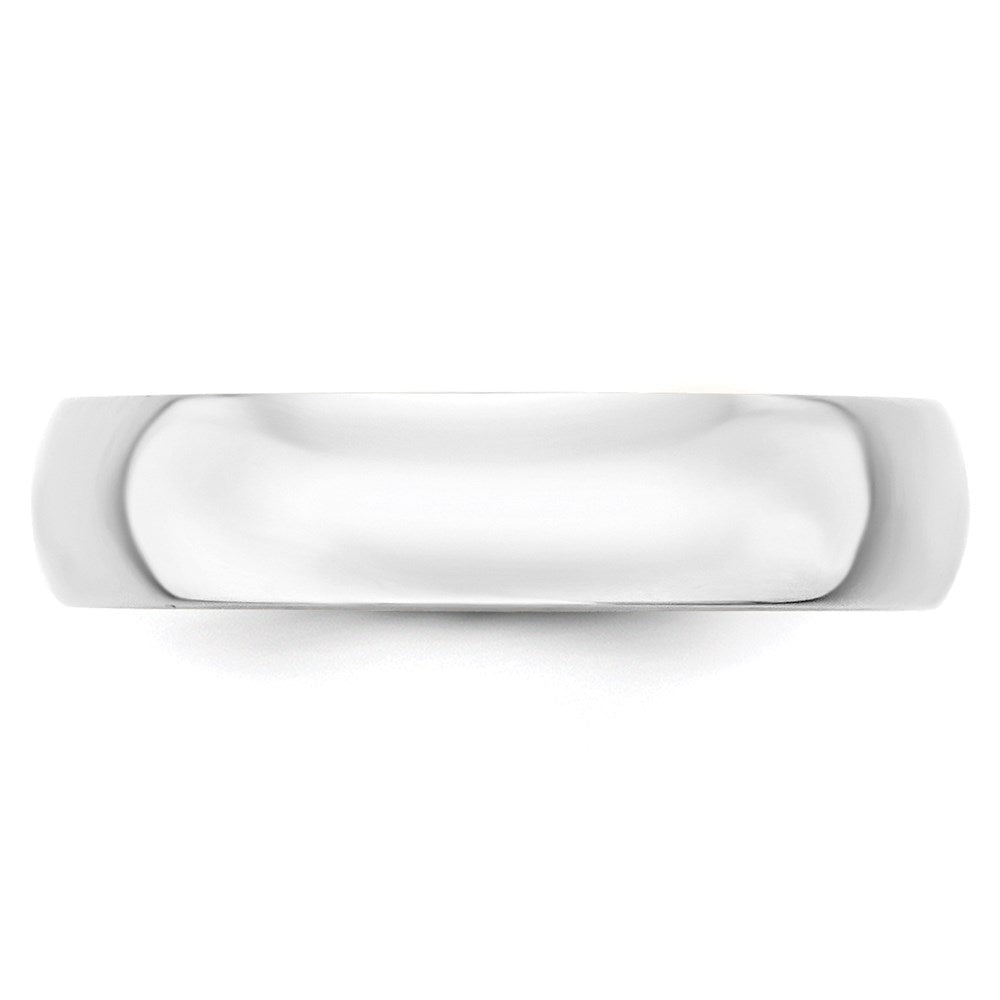 14k White Gold 5mm Lightweight Half Round Wedding Band Size 7