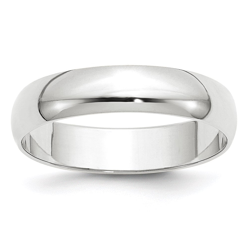 Solid;Polished;Engravable;10K White gold;Lightweight;Half Round;Machined
