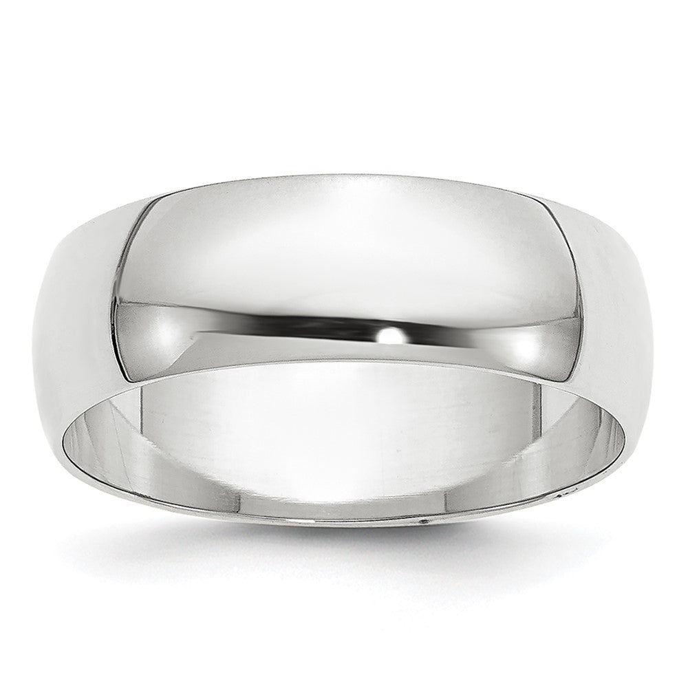 Solid;Polished;Engravable;10K White gold;Lightweight;Half Round;Machined