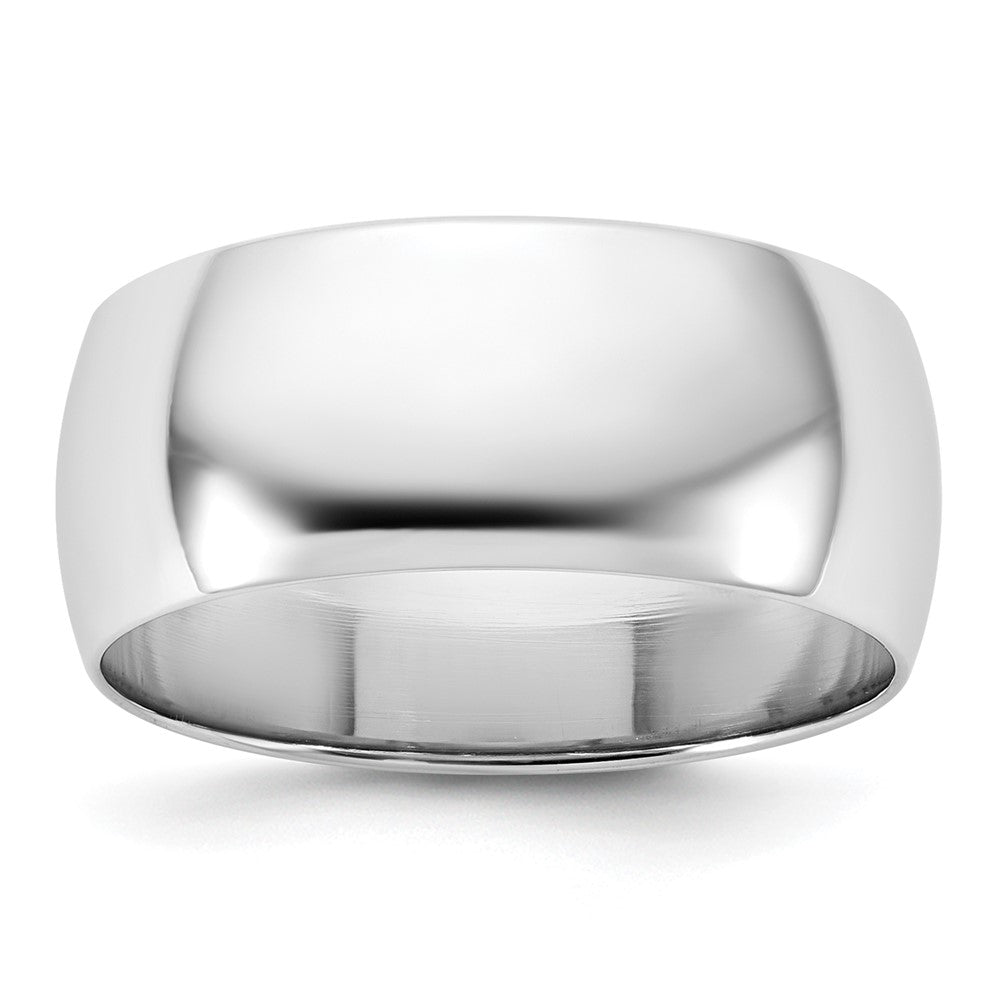Solid;Polished;Engravable;10K White gold;Lightweight;Half Round;Machined