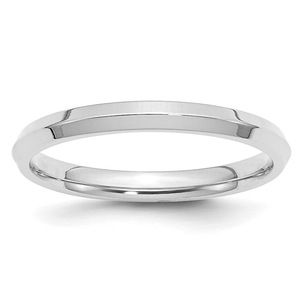 Solid;Polished;Engravable;10K White gold;Comfort fit;Knife Edge;Machined