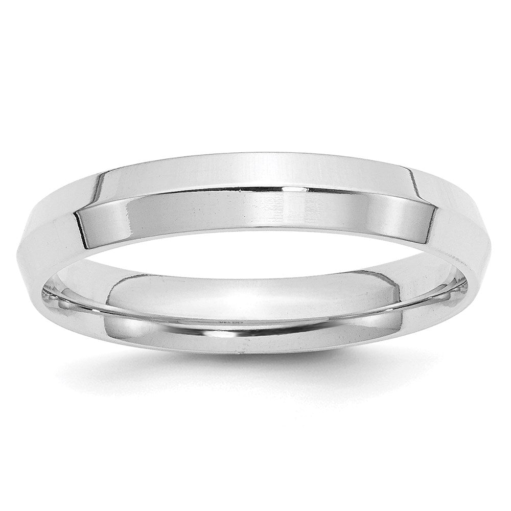 Solid;Polished;Engravable;10K White gold;Comfort fit;Knife Edge;Machined