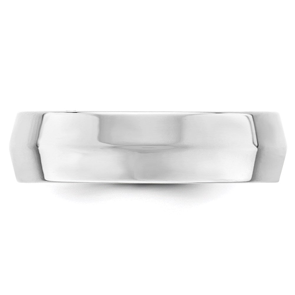 14k White Gold 6mm Knife Edge Comfort Fit Wedding Band Size 5.5