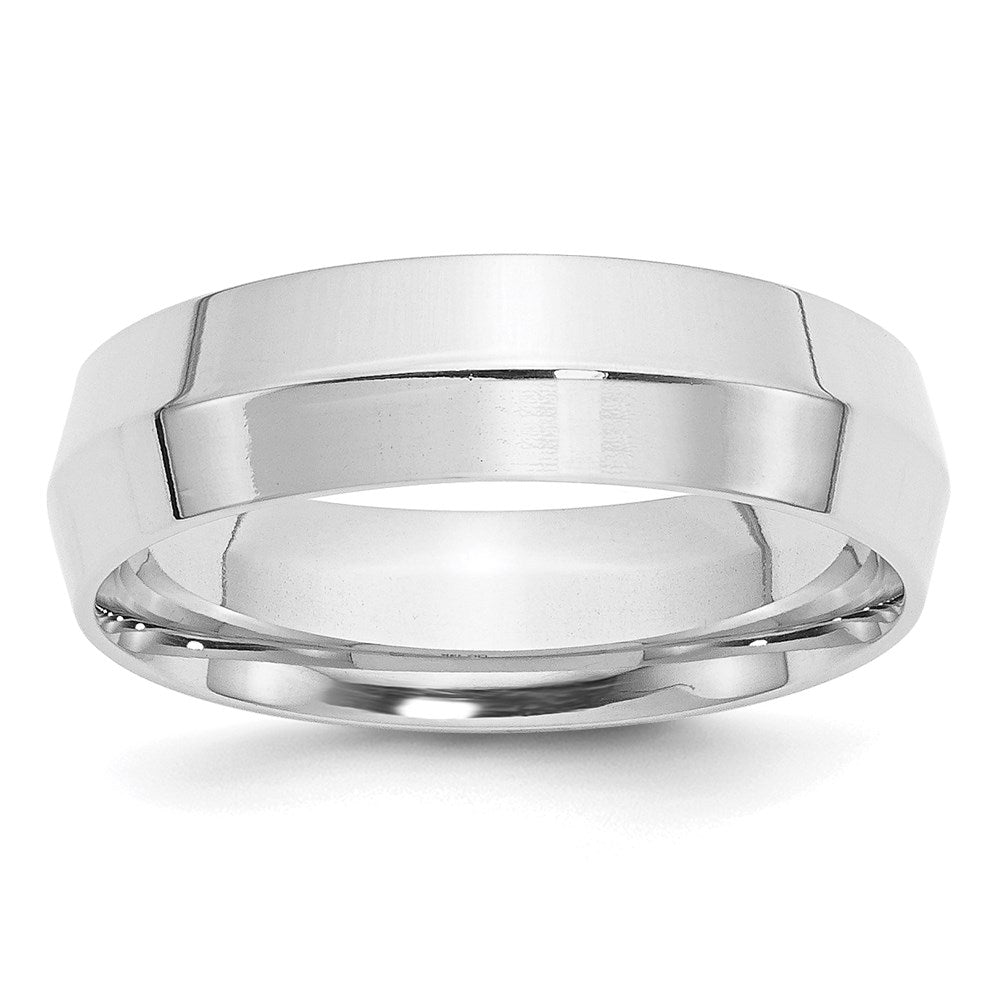 Solid;Polished;14K White gold;Engravable;Comfort fit;Knife Edge;Machined