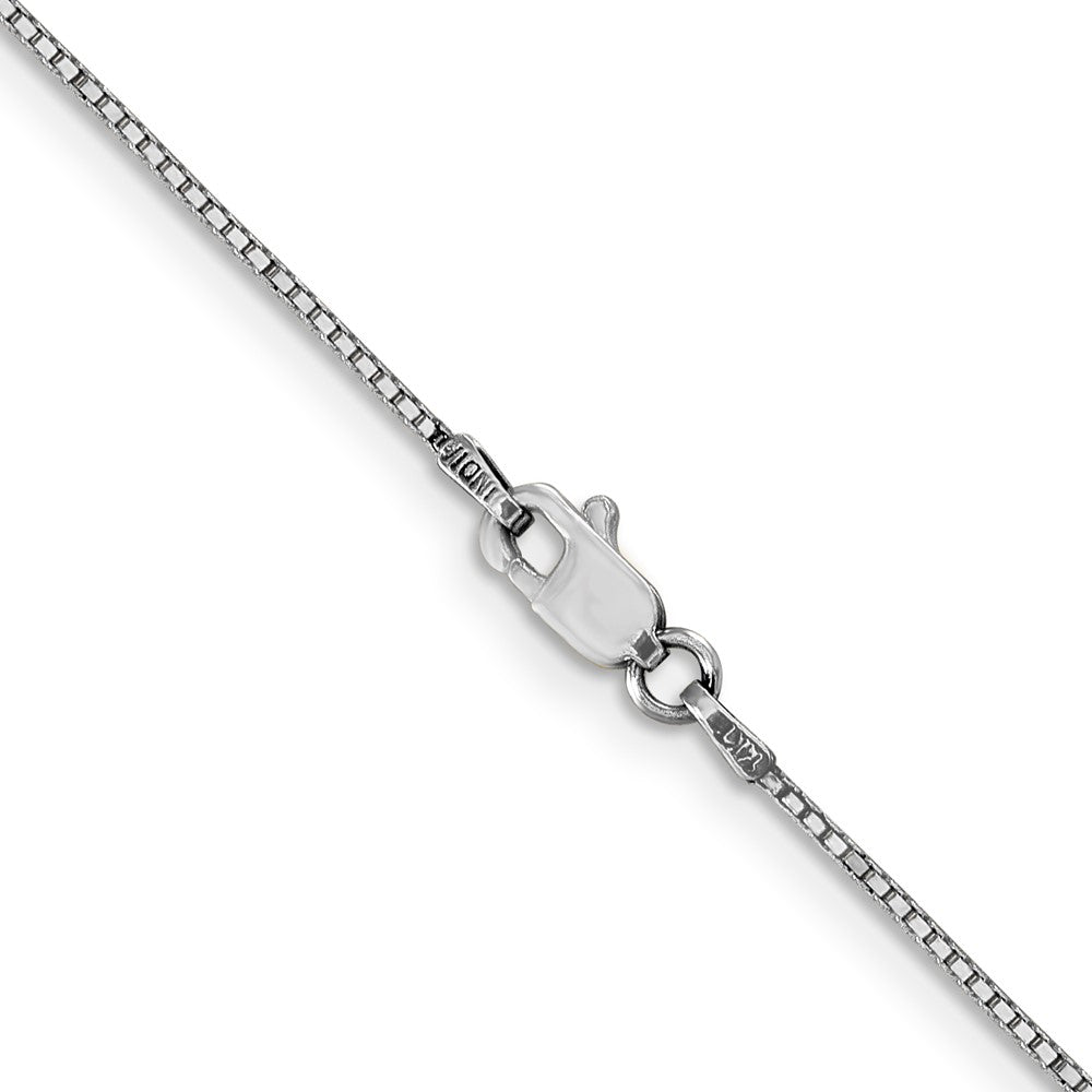 14K White Gold 24 inch .9mm Box with Lobster Clasp Chain