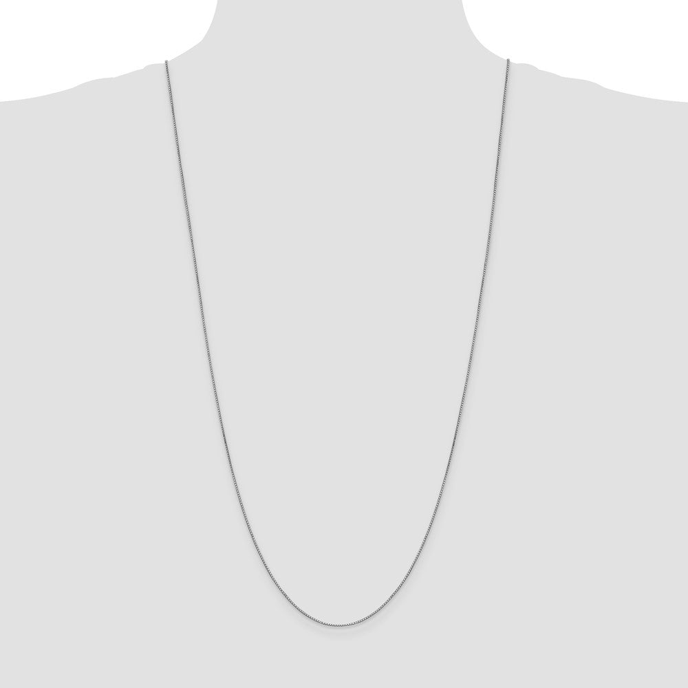 14K White Gold 30 inch .9mm Box with Lobster Clasp Chain