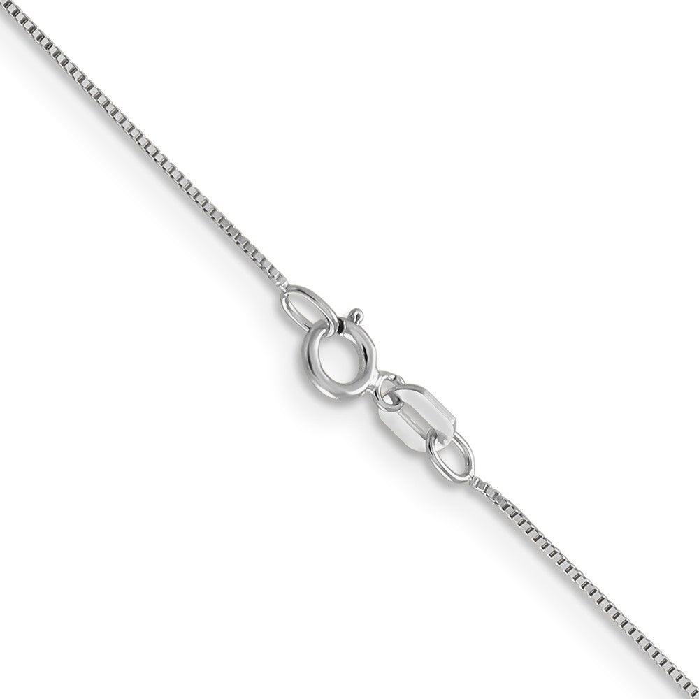 14K White Gold 24 inch .5mm Box with Spring Ring Clasp Chain