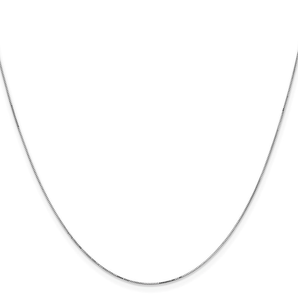 14K White Gold 20 inch .5mm Box with Lobster Clasp Chain