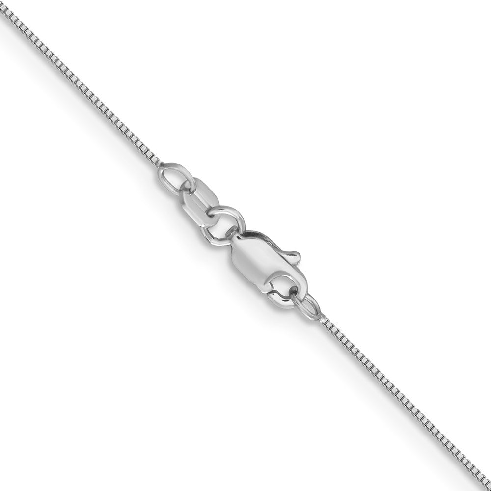 14K White Gold 22 inch .5mm Box with Lobster Clasp Chain