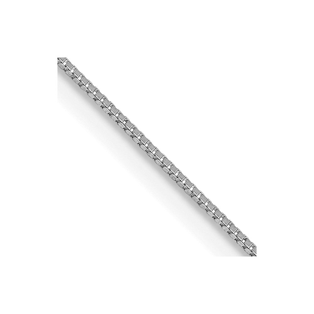 14K White Gold 28 inch .5mm Box with Lobster Clasp Chain