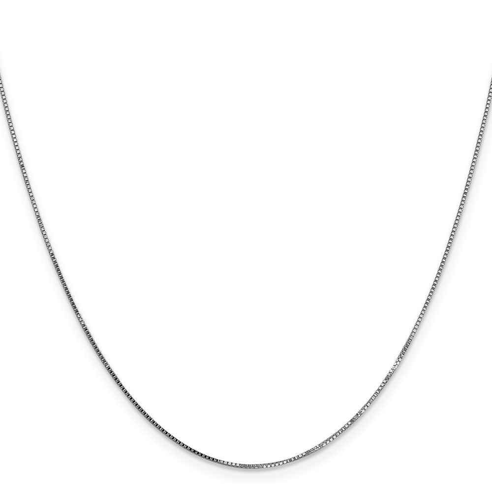 14K White Gold 22 inch .7mm Box with Spring Ring Clasp Chain