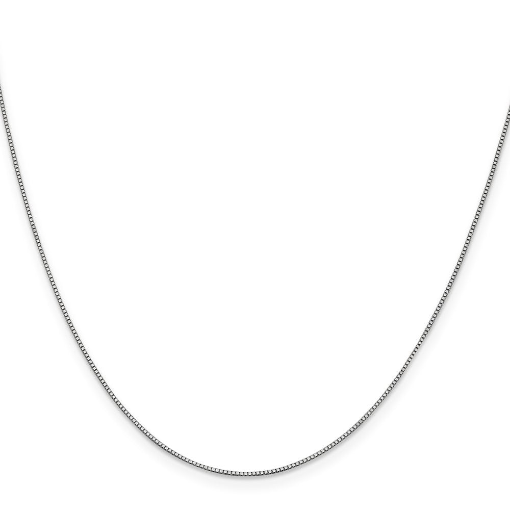 14K White Gold 28 inch .7mm Box with Lobster Clasp Chain