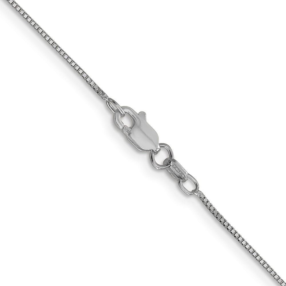 14K White Gold 28 inch .7mm Box with Lobster Clasp Chain