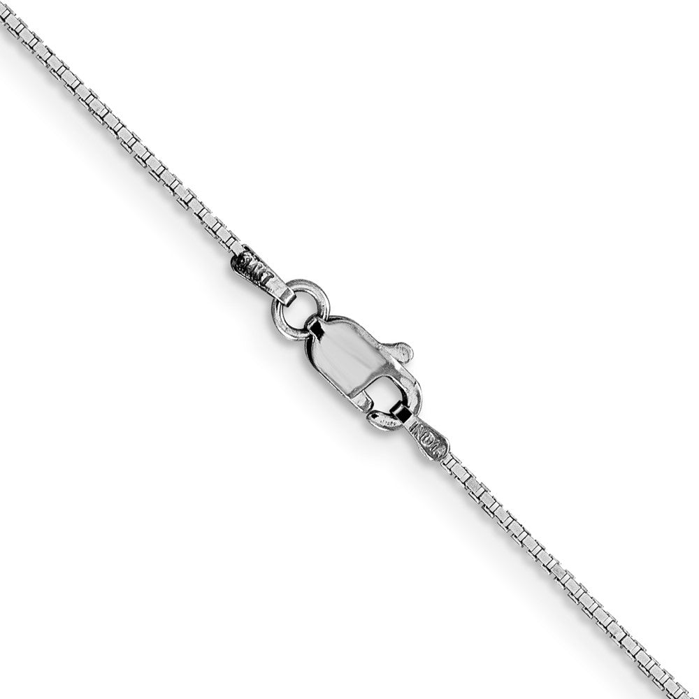 14K White Gold 22 inch .95mm Box with Lobster Clasp Chain
