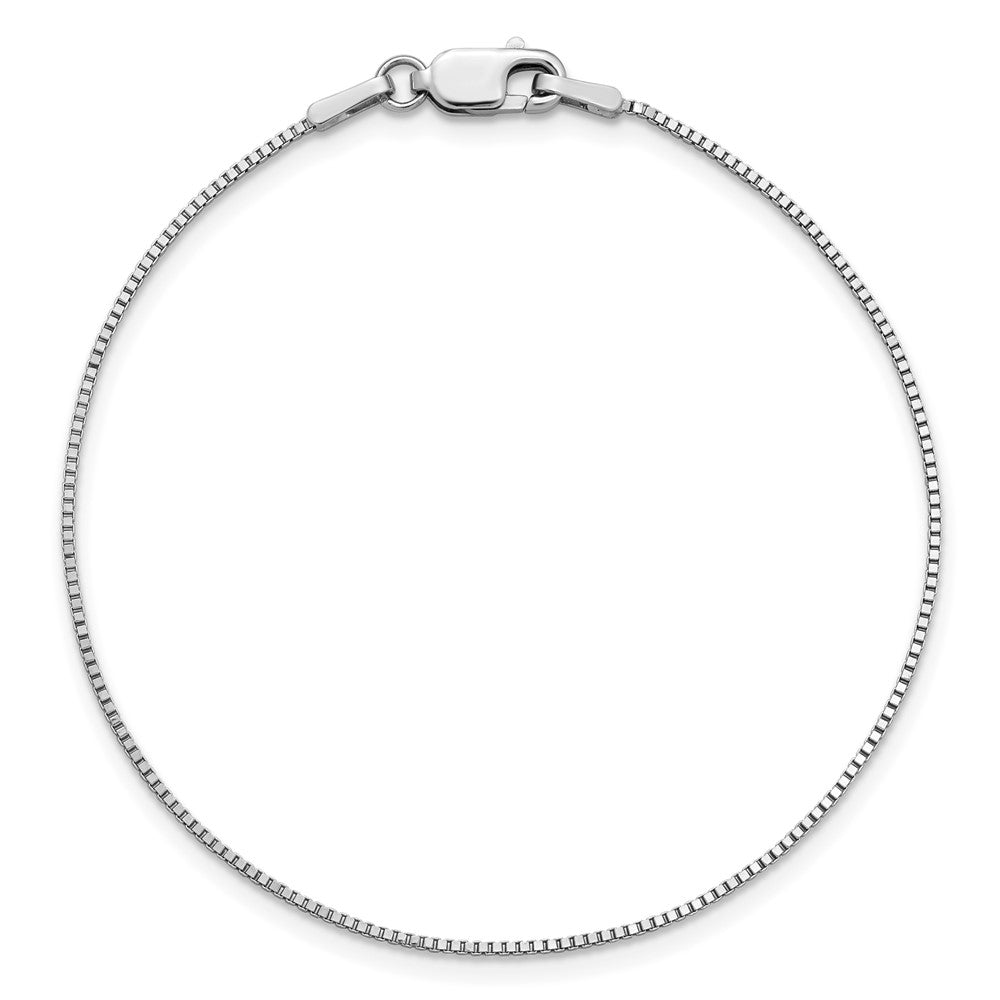 14K White Gold 7 inch .95mm Box with Lobster Clasp Bracelet