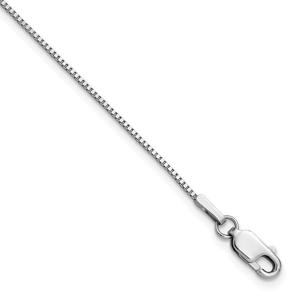 14K White Gold 18 inch .95mm Box with Lobster Clasp Chain