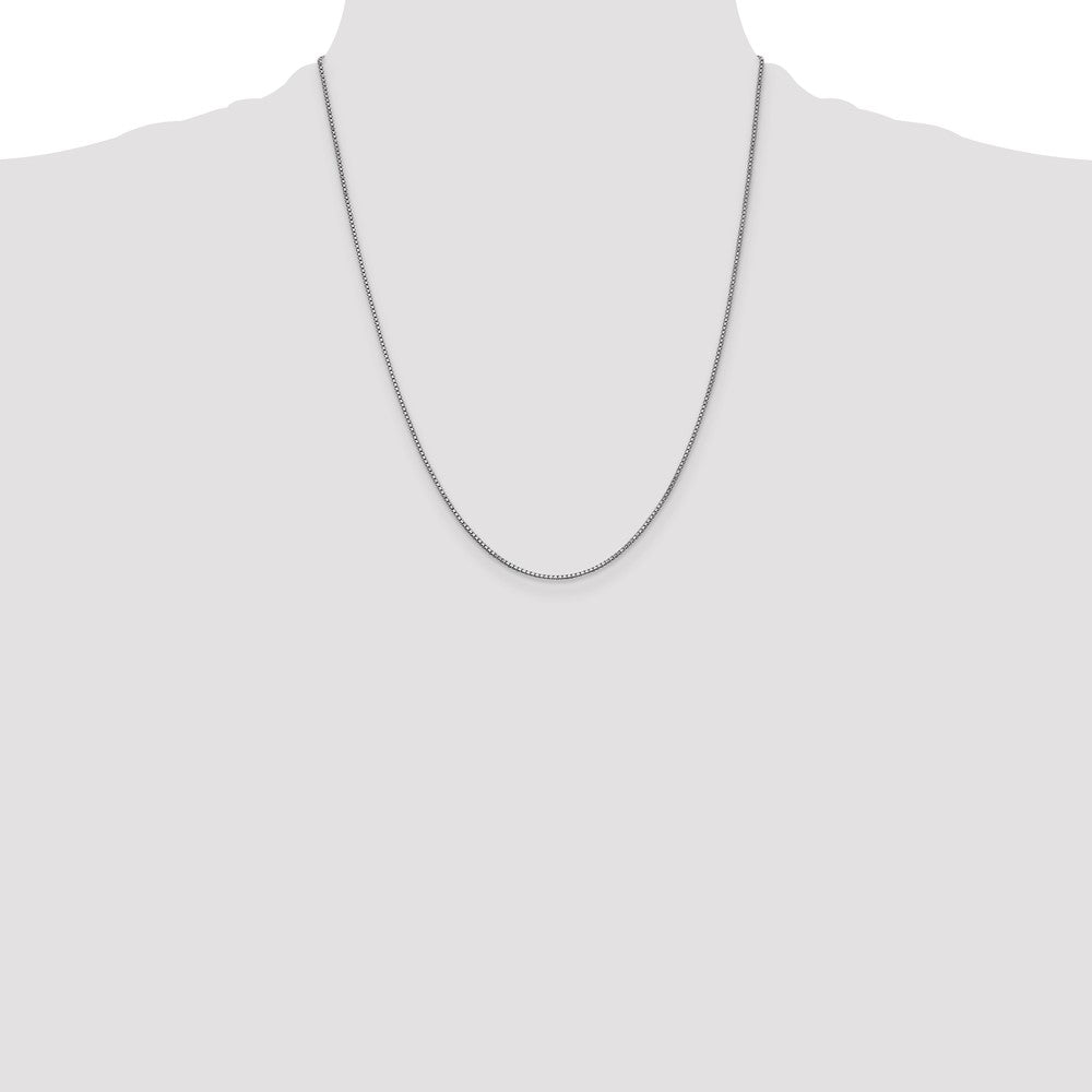 14K White Gold 22 inch 1mm Box with Lobster Clasp Chain