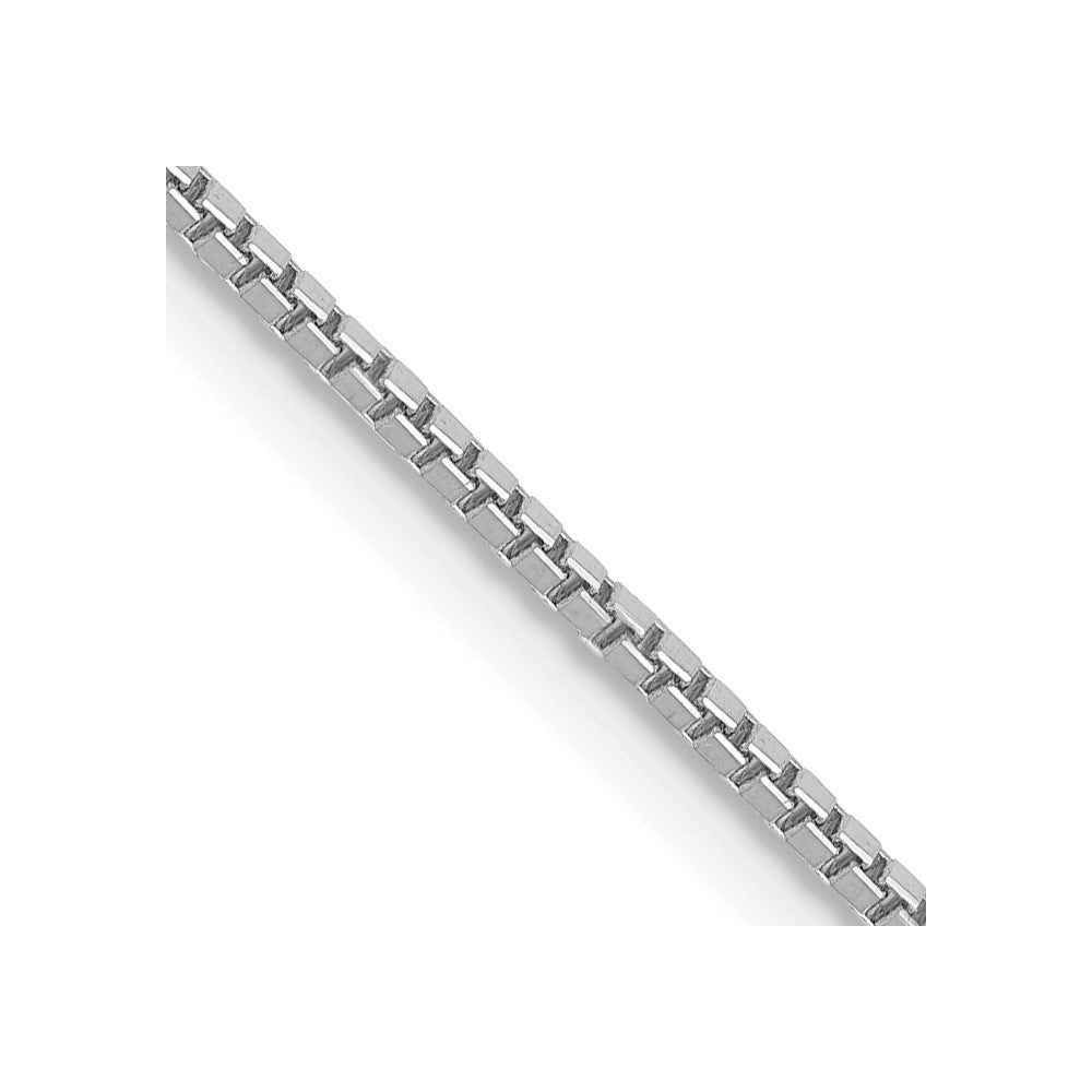 14K White Gold 22 inch 1mm Box with Lobster Clasp Chain