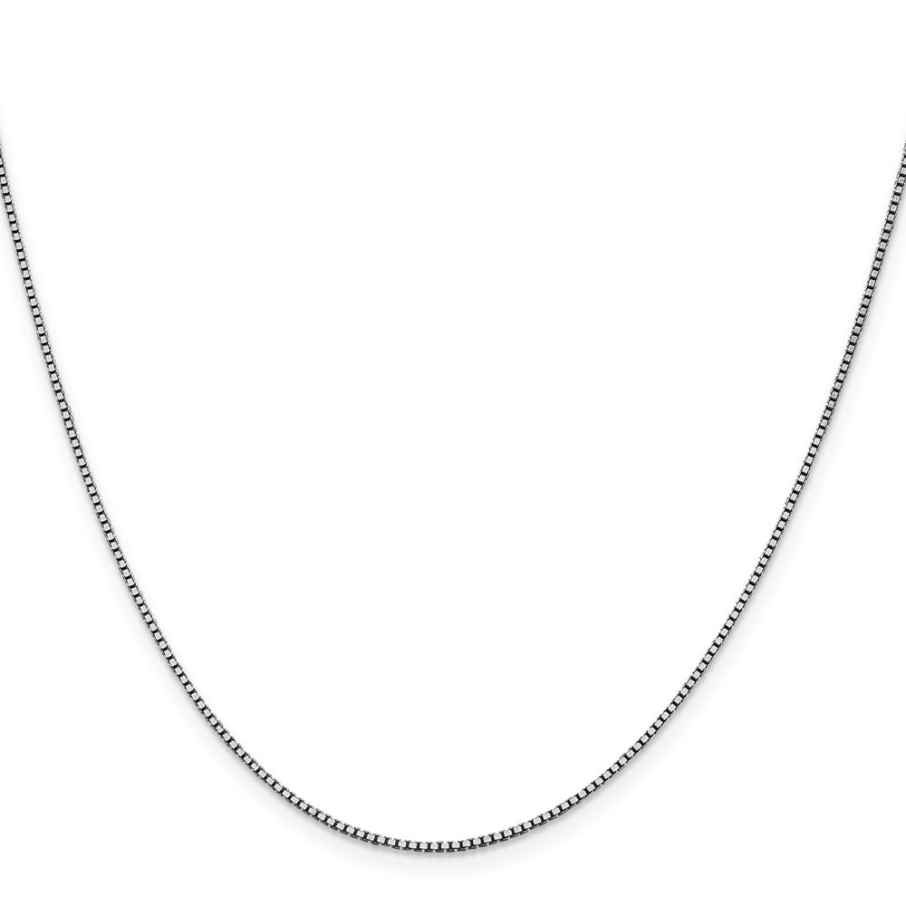 14K White Gold 28 inch 1.05mm Box with Lobster Clasp Chain