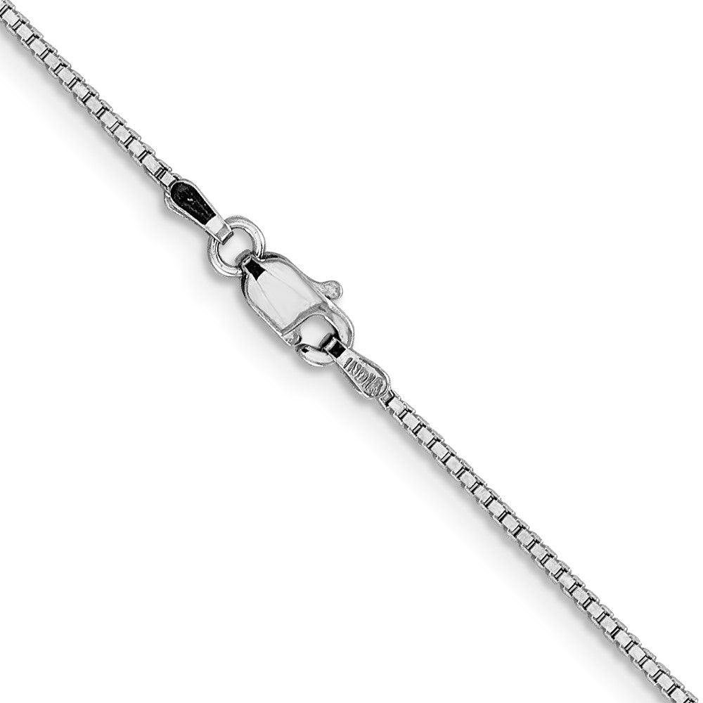 14K White Gold 28 inch 1.05mm Box with Lobster Clasp Chain